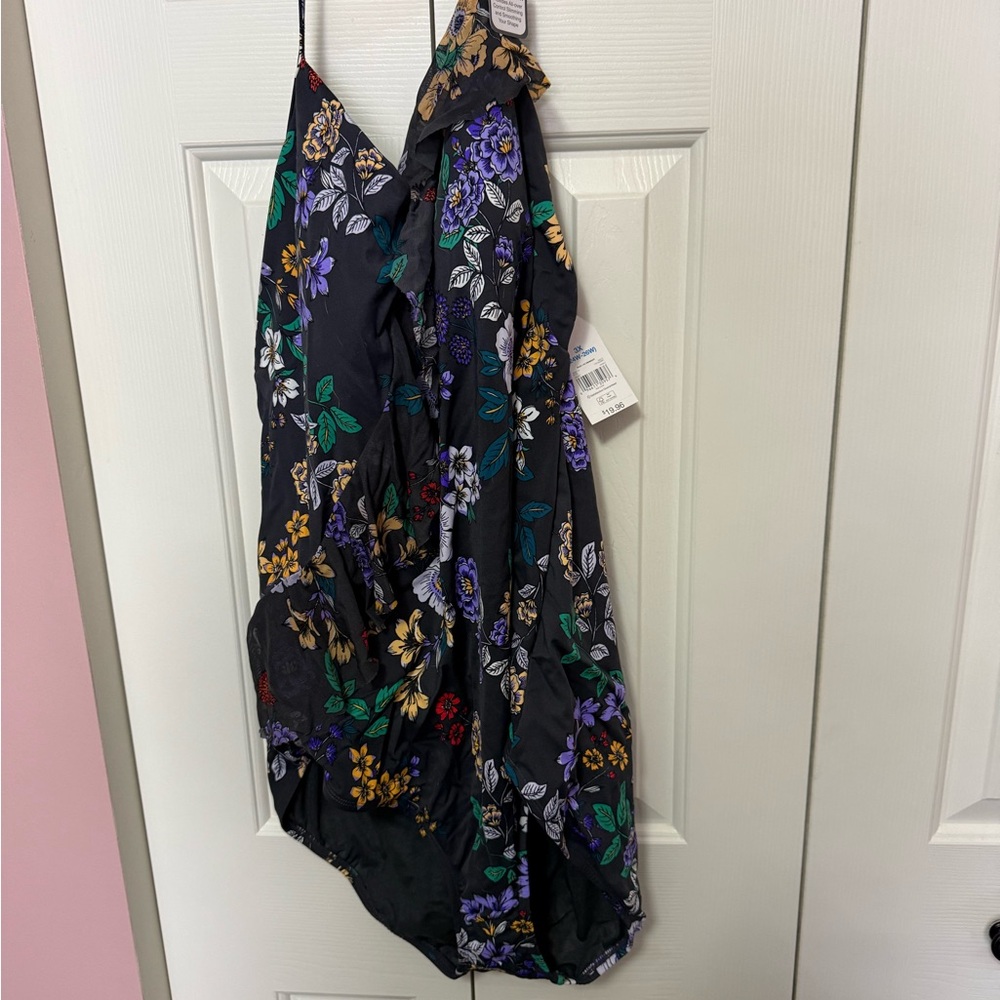 Black Floral One Piece Swimsuit